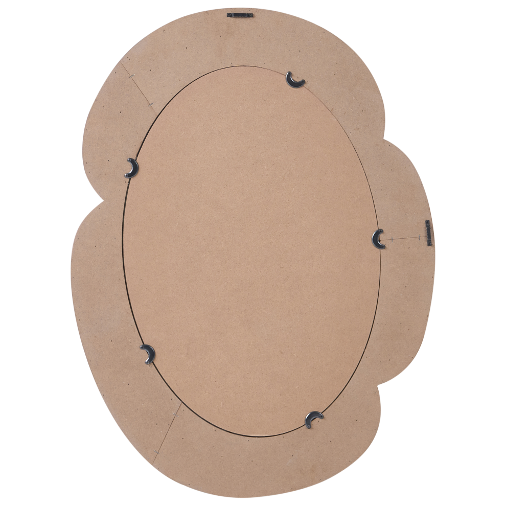Beliani Wall Mirror Alvena 60 Cm 80 Cm Beige