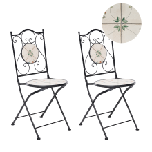 Set of 2 Garden Chairs CARONA Folding Metal Black