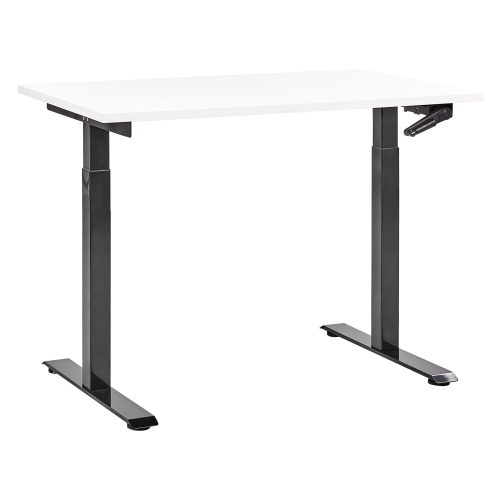 Beliani Manual Adjustable Standing Desk DESTINES 120 cm 72 cm White/ Black