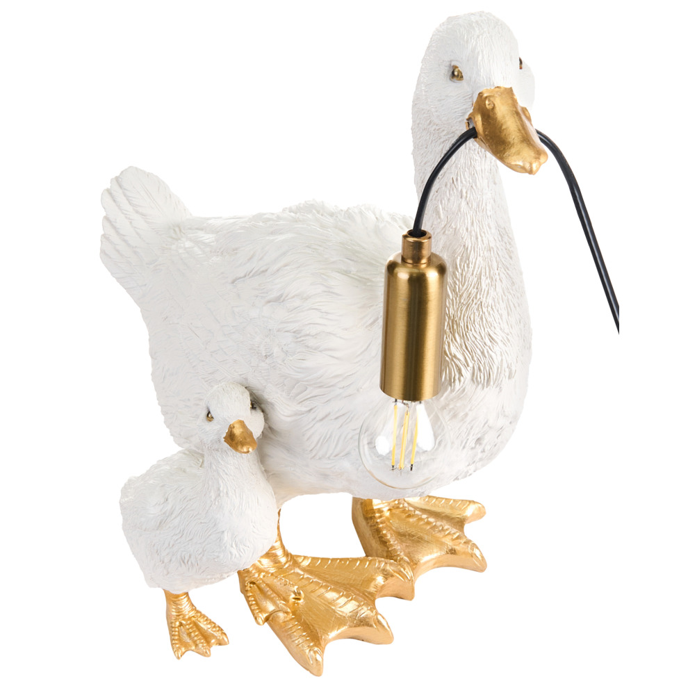 Photos - Floodlight / Street Light Beliani Table Lamp Duck DAFFY White 