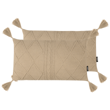 Set of 2 Decorative Cushions CAESIA 30 x 50 cm Cotton Beige Solid