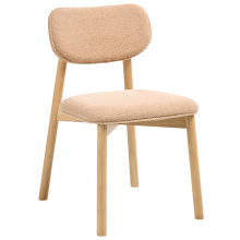 Set of 2 Dining Chairs MILLS Boucle Light Brown/ Beige