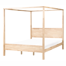 Four Poster Bed Wood HAUTERIVES 180 x 200 cm (EU Super King) Light Brown