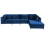 Beliani Modular Corner Sofa 5 Seater EVJA with Ottoman Velvet Navy Blue Left Hand 1