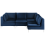 Beliani Modular Corner Sofa 4 Seater EVJA Velvet Navy Blue Left Hand 1