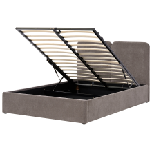 Ottoman Bed ARBOIS Chenille Taupe 140 x 200 cm (EU Double)