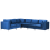 Beliani Modular Corner Sofa 6 Seater EVJA Velvet Navy Blue Right Hand 1