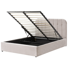 Ottoman Bed CHALLANS Chenille Taupe 140 x 200 cm (EU Double)