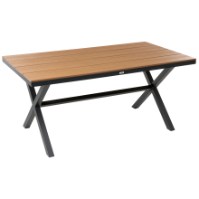 Garden Dining Table TIANO 160 cm 90 cm Metal Black