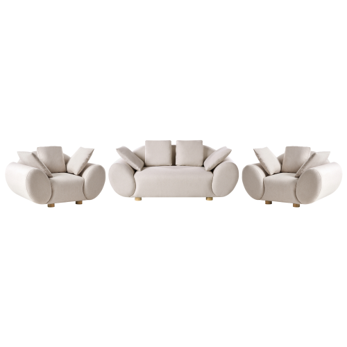 Beliani Living Room Set 4 Seater RINGEL Fabric Beige