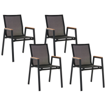 Set of 4 Garden Chairs TIANO Metal Black
