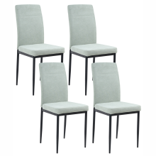 Set of 4 Dining Chairs RINER Fabric Light Green