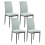 Beliani Set of 4 Dining Chairs RINER Fabric Light Green 1