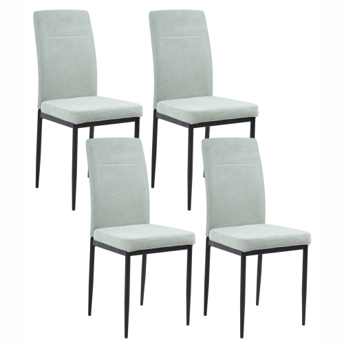 Beliani Set of 4 Dining Chairs RINER Fabric Light Green