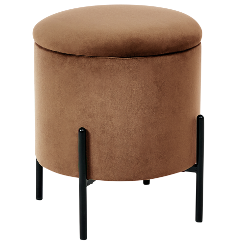 Beliani Storage Pouffe WENONA Velvet Dark Brown