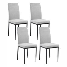 Set of 4 Dining Chairs RINER Fabric Grey