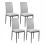 Beliani Set of 4 Dining Chairs RINER Fabric Grey 1