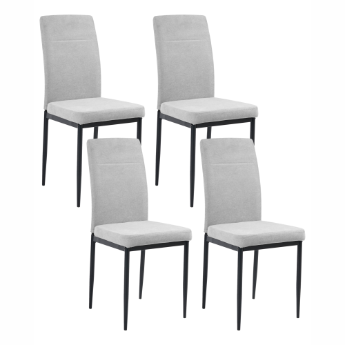 Beliani Set of 4 Dining Chairs RINER Fabric Grey