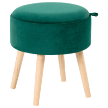 Storage Stool NEELY Velvet Emerald Green