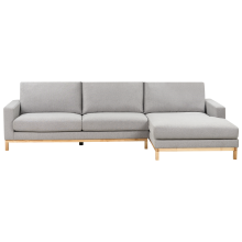 Corner Sofa 4 Seater SIGGARD Fabric Grey Left Hand