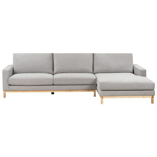Beliani Corner Sofa 4 Seater SIGGARD Fabric Grey Left Hand