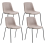 Beliani Set of 4 Dining Chairs TILLER Fabric Beige 1