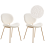 Beliani Set of 2 Dining Chairs LUANA Boucle White 1