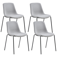 Set of 4 Dining Chairs TILLER Fabric Grey