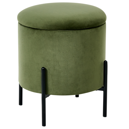 Beliani Storage Pouffe WENONA Velvet Dark Green