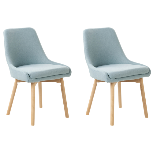 Beliani Set of 2 Dining Chairs MELFORT Fabric Light Blue