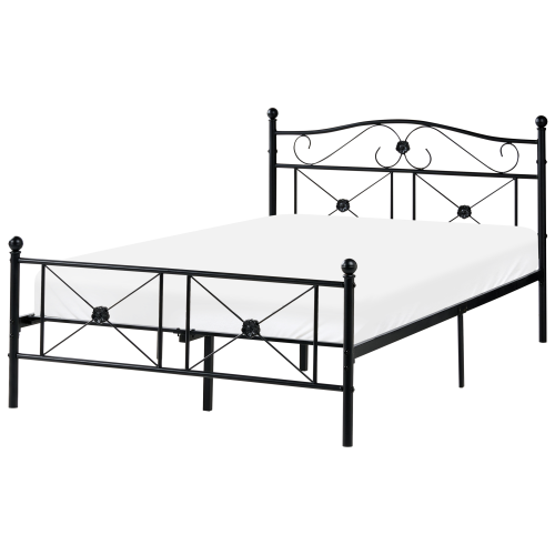 Beliani Bed Metal RODEZ 120 x 200 cm (EU Small Double) Black