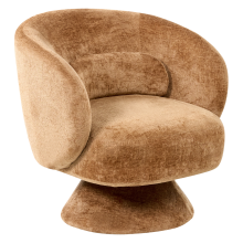 Swivel Armchair LIEKSA Chenille Golden Brown