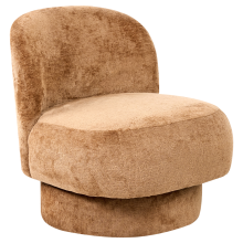 Swivel Armchair AYLO Chenille Golden Brown