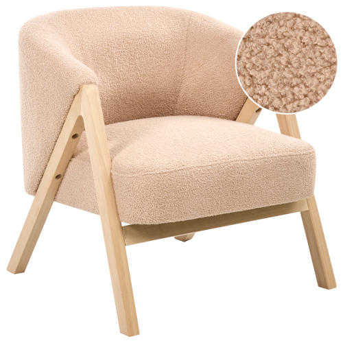 Beliani Armchair SKEI Boucle Beige