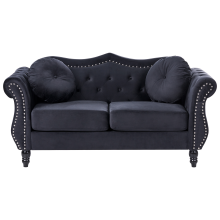 Sofa 2 Seater SKIEN Velvet Black