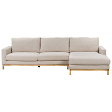 Corner Sofa 4 Seater SIGGARD Fabric Light Beige Left Hand