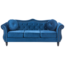 Sofa 3 Seater SKIEN Velvet Navy Blue
