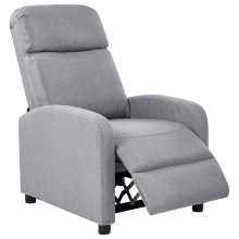 Recliner Chair EMINENCE Faux Linen Grey