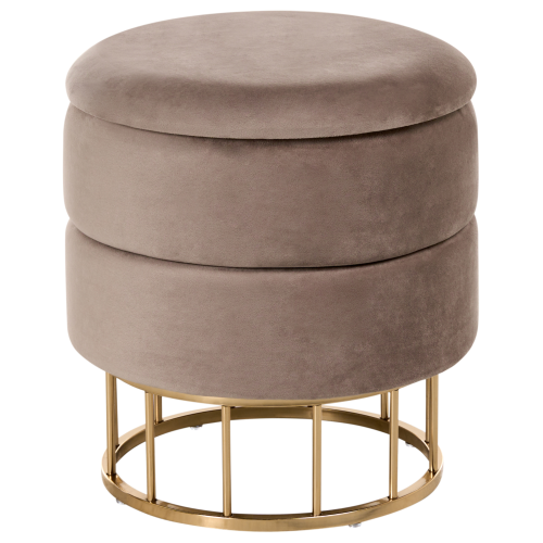 Beliani Storage Pouffe ELGIN Velvet Taupe