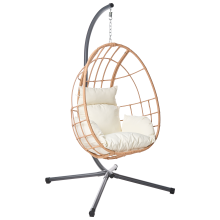 Hanging Chair with Stand MALCESINE Metal Natural