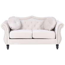 Sofa 2 Seater SKIEN Velvet Light Beige