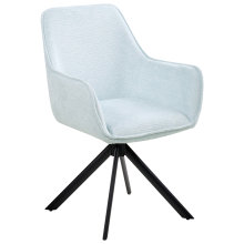 Dining Chair Swivel MORNAS Faux Linen Light Blue