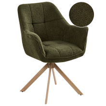 Dining Chair Swivel HAYDEN Boucle Green