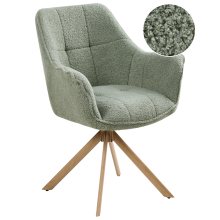 Dining Chair Swivel HAYDEN Boucle Light Green