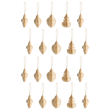 Set of 20 Christmas Tree Ornaments ALTAELVA Paper Beige