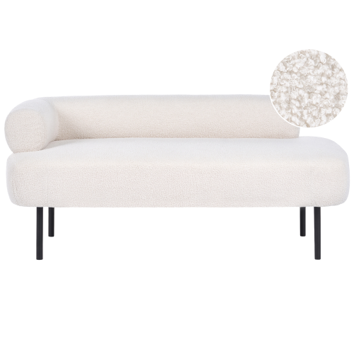 Beliani Left-Hand Chaise Longue MIRMANDE Boucle Off-White