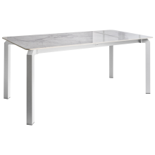 Garden Dining Table FELETTO 180 cm 90 cm Stone White Marble