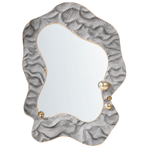 Beliani Wall Mirror LINAS 51 cm 67 cm Grey