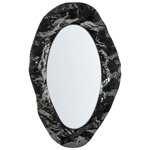 Beliani Wall Mirror LOGNES 56 cm 95 cm Black