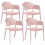 Beliani Set of 4 Chairs NARINO Pink 1